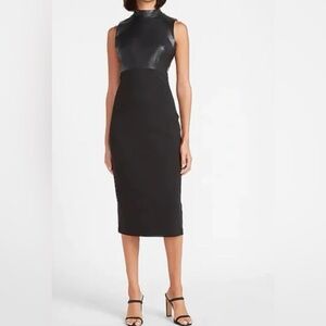 Express Black Sleeveless Midi Dress